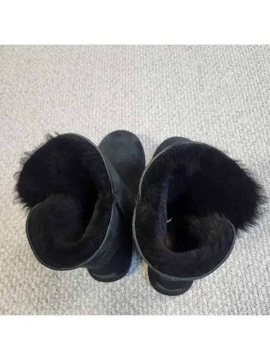 UGG Bailey Button II Classic Black Boots Size 10 - Picture 5 of 13